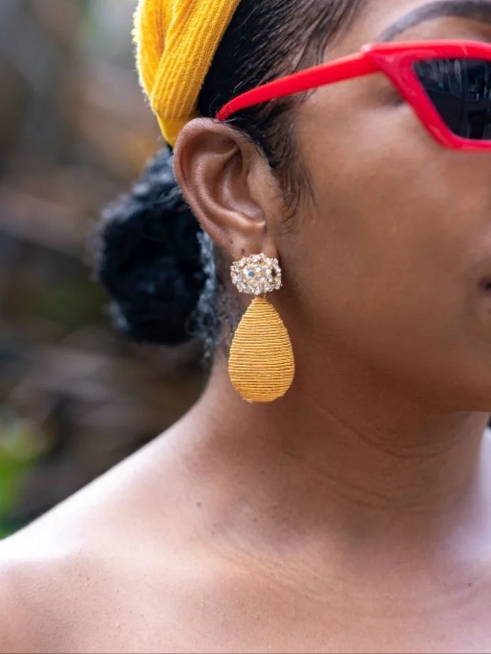Anthropologie 'Wrapped Drop' Statement Earrings in Gold
